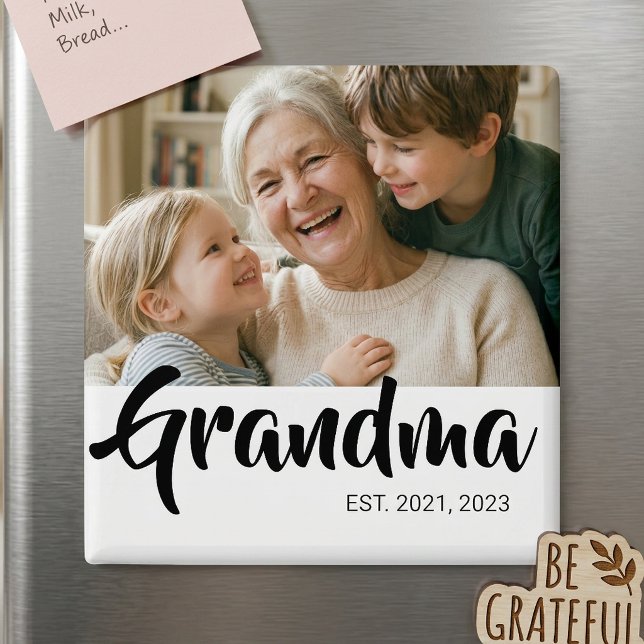 Grandma Established Photo Gift Magnet (Grandma Established Photo Gift Magnet)