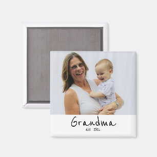 Grandma Established Photo Gift Magnet