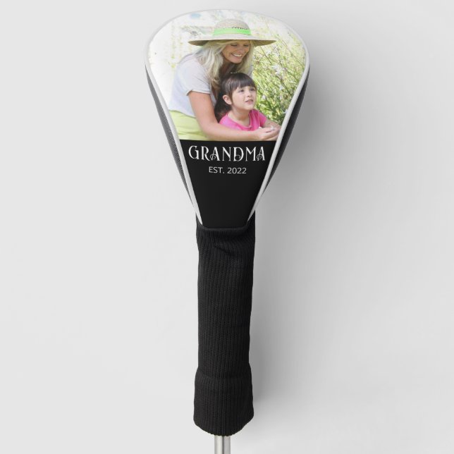 Grandma Established Photo  Golf Head Cover (Front)