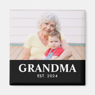Grandma Established Photo Grandparent's Day Magnet