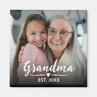 Grandma Established Photo Grandparent's Day Magnet