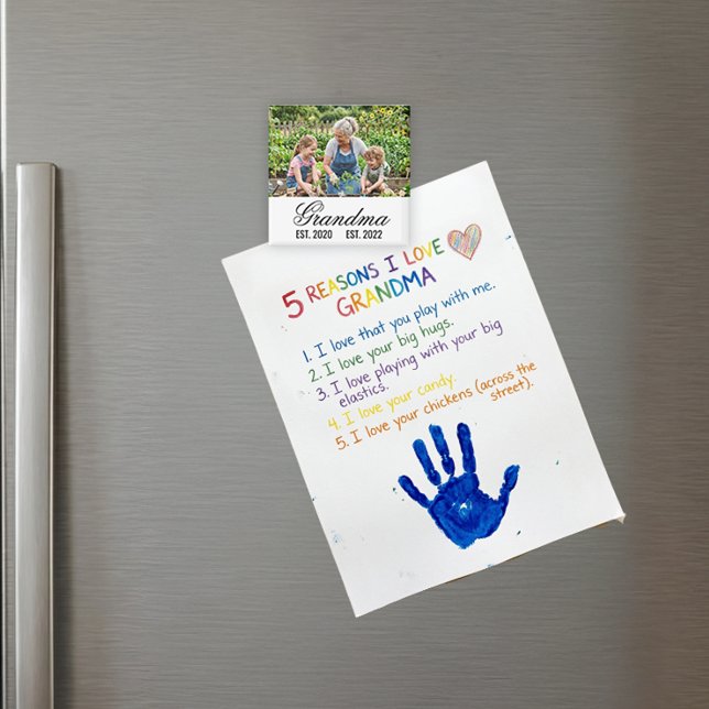 Grandma Established Photo Keepsake Magnet (Grandma Established Photo Keepsake Magnet)
