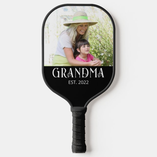 Grandma Established Photo  Pickleball Paddle (Front)