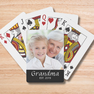 Grandma Established Photo Playing Cards
