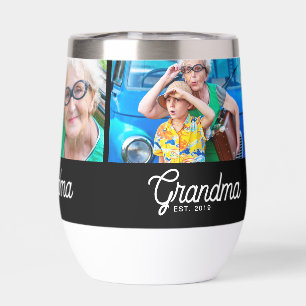 Grandma Established Script Black 3 Photo Insulated