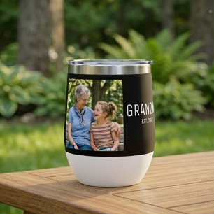 Grandma Established Script Black Photo 