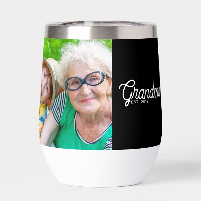 Grandma Established Script Black Photo (Back)