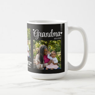 Grandma Established Script Mum Photo Gift Coffee Mug
