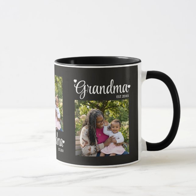 Grandma Established Script Mum Photo Gift Mug (Right)