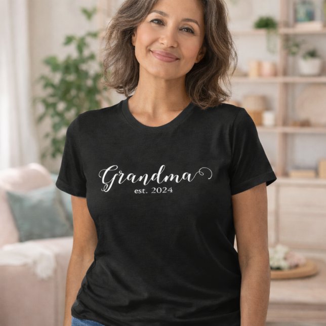 Grandma Established White Script T-Shirt (Creator Uploaded)