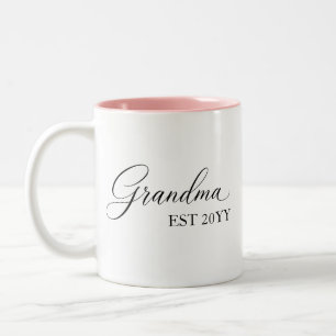 Grandma Established [Year] – Personalised  Two-Tone Coffee Mug