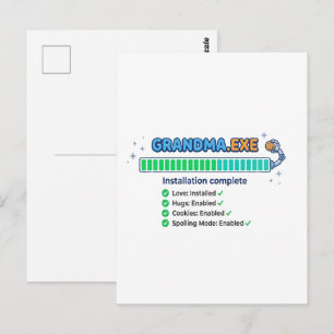 Grandma.exe Funny Grandmother Gift Postcard