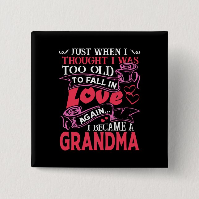 Grandma Fall In Love Again 15 Cm Square Badge (Front)