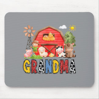 Grandma Farm Cow Birthday Boy Matching Family Mouse Pad