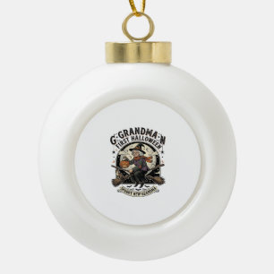 Grandma First Halloween Vintage Witch Shirt_1 Ceramic Ball Christmas Ornament