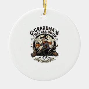Grandma First Halloween Vintage Witch Shirt_1 Ceramic Tree Decoration