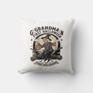 Grandma First Halloween Vintage Witch Shirt_1 Cushion