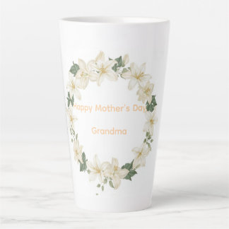 Grandma Floral Mother’s Day Gift for Nana Latte Mug