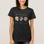 Grandma Flower Garden Custom 3 Name Vintage Floral T-Shirt<br><div class="desc">This Grandma's Garden Flower and Grandkids Name custom design is a delightful blend of vintage charm and personalised warmth. It is the perfect addition to any grandmother's haven, bringing the beauty of a botanical garden right into her home. Featuring a stunning vintage flower illustration that captures the essence of grandma's...</div>