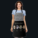 Grandma Flower Garden Custom 4 Name Vintage Floral Apron<br><div class="desc">This Grandma's Garden Flower and Grandkids Name custom design is a delightful blend of vintage charm and personalised warmth. It is the perfect addition to any grandmother's haven, bringing the beauty of a botanical garden right into her home. Featuring a stunning vintage flower illustration that captures the essence of grandma's...</div>