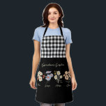 Grandma Flower Garden Custom 4 Name Vintage Floral Apron<br><div class="desc">This Grandma's Garden Flower and Grandkids Name custom design is a delightful blend of vintage charm and personalised warmth. It is the perfect addition to any grandmother's haven, bringing the beauty of a botanical garden right into her home. Featuring a stunning vintage flower illustration that captures the essence of grandma's...</div>