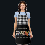 Grandma Flower Garden Custom 6 Name Vintage Floral Apron<br><div class="desc">This Grandma's Garden Flower and Grandkids Name custom design is a delightful blend of vintage charm and personalised warmth. It is the perfect addition to any grandmother's haven, bringing the beauty of a botanical garden right into her home. Featuring a stunning vintage flower illustration that captures the essence of grandma's...</div>