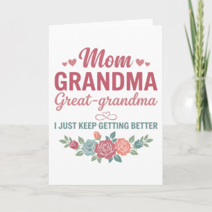 Grandma for Women Mom Grandma Great Grandma Card