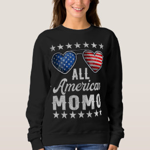 Grandma Fourth Of July  Womens All American Momo Sweatshirt