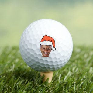 Grandma Funny Christmas Santa Hat Face Photo Golf Balls