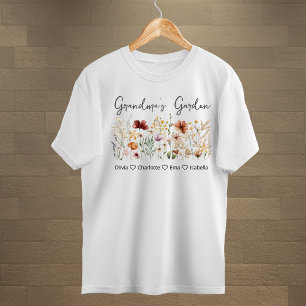 Grandma Garden Watercolor Wildflower Pretty Floral Tri-Blend Shirt
