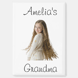 Grandma Gift - Grandchild's Photo & Name - Magnet