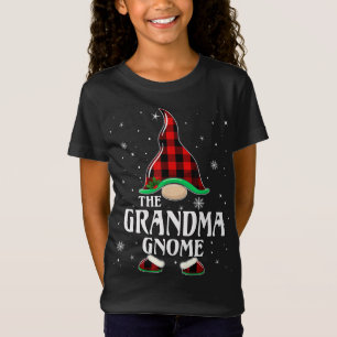 Grandma Gnome Buffalo Plaid Matching Family Christ T-Shirt