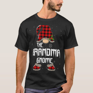 Grandma Gnome Buffalo Plaid Matching Family Christ T-Shirt