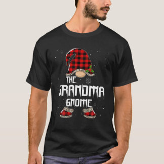 Grandma Gnome Buffalo Plaid Matching Family Christ T-Shirt