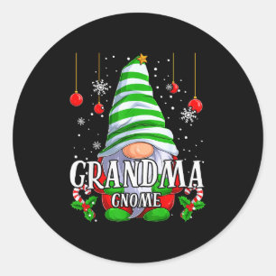 Grandma Gnome Christmas Pajamas Matching Family Gr Classic Round Sticker