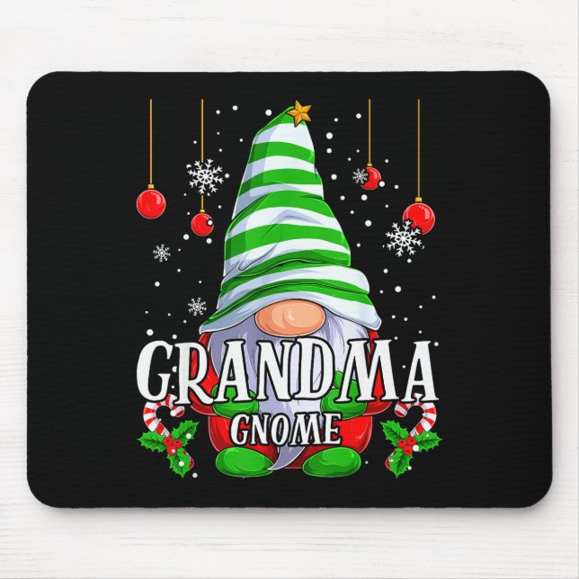 Grandma Gnome Christmas Pajamas Matching Family Gr Mouse Pad (Front)