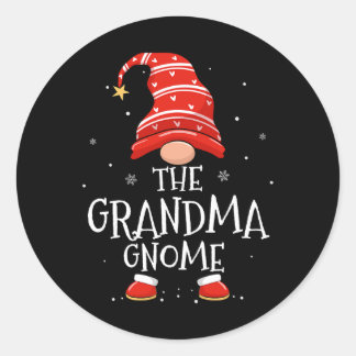 Grandma Gnome Xmas Family Matching Funny Christmas Classic Round Sticker