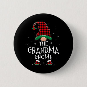 Grandma Gnome Xmas Family Matching Plaid Christmas 6 Cm Round Badge