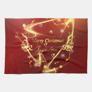 grandma golden text tea towel