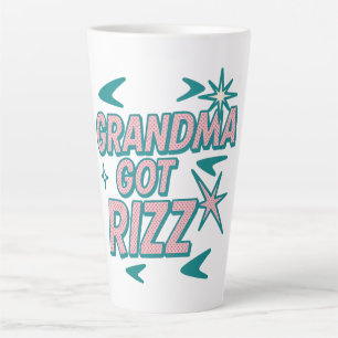 Grandma Got Rizz — Atomic Teal‑Pink Pop Latte Mug