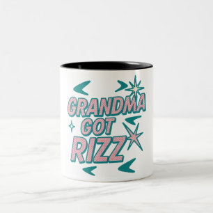 Grandma Got Rizz — Atomic Teal‑Pink Pop Two-Tone Coffee Mug