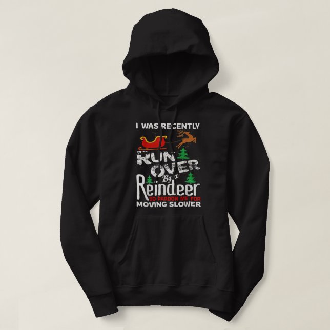 Grandma Got Run Over By A Reindeer Christmas So Pa Hoodie (Design Front)