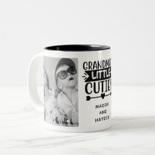 Grandma Grandkids Two Photo Two-Tone Coffee Mug