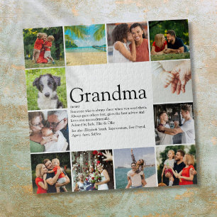 Grandma, Grandmother Definition 12 Photo Collage Jigsaw Puzzle