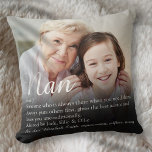 Grandma, Grandmother Definition Script Photo Cushion<br><div class="desc">Personalise for your special Grandma,  Grandmother,  Granny,  Nan,  Nanny or Abuela to create a unique gift for birthdays,  Christmas,  mother's day or any day you want to show how much she means to you. A perfect way to show her how amazing she is every day. Designed by Thisisnotme©</div>