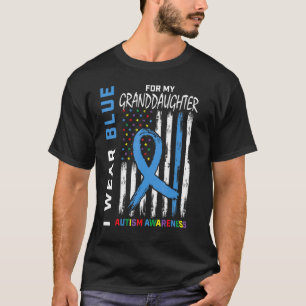 Grandma Grandpa Blue Granddaughter Autism Awarenes T-Shirt