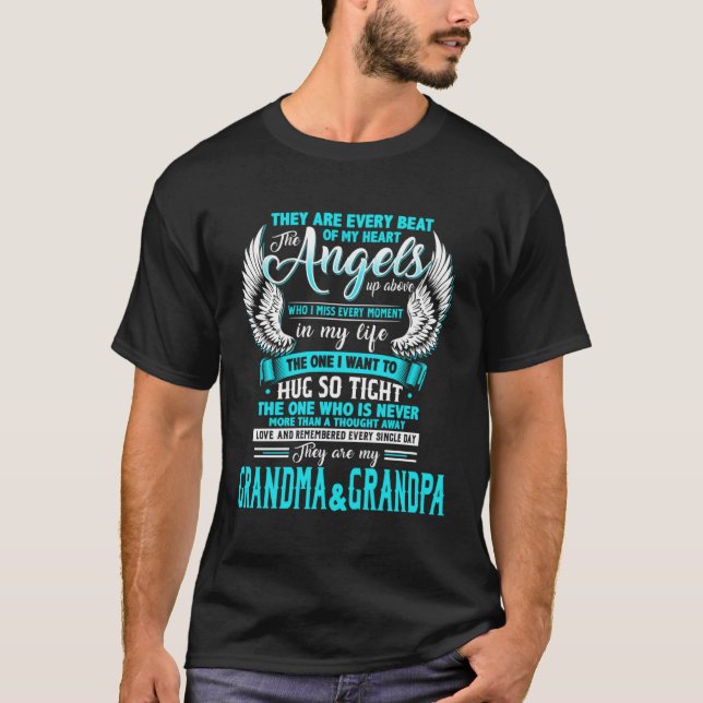 Grandma & Grandpa Every Beat Of My Heart The Angel T-Shirt (Front)