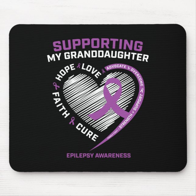 Grandma Grandpa Gift Purple Granddaughter Epilepsy Mouse Pad (Front)
