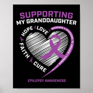 Grandma Grandpa Gift Purple Granddaughter Epilepsy Poster