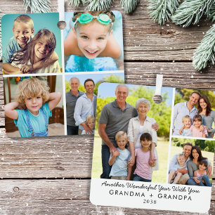 Grandma Grandpa Grandparents Christmas Photo Metal Tree Decoration